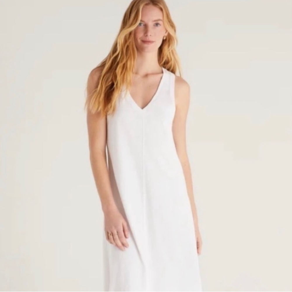 V-neck Cotton Maxi shirt dress - Picture 3 of 10